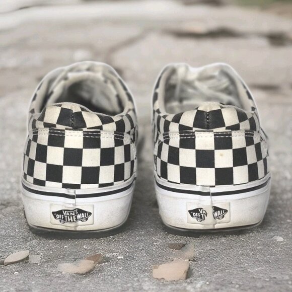 Men's VANS  Black /White  Checkerboard Canvas Sneakers Shoes Women's Size 10 - Picture 6 of 8